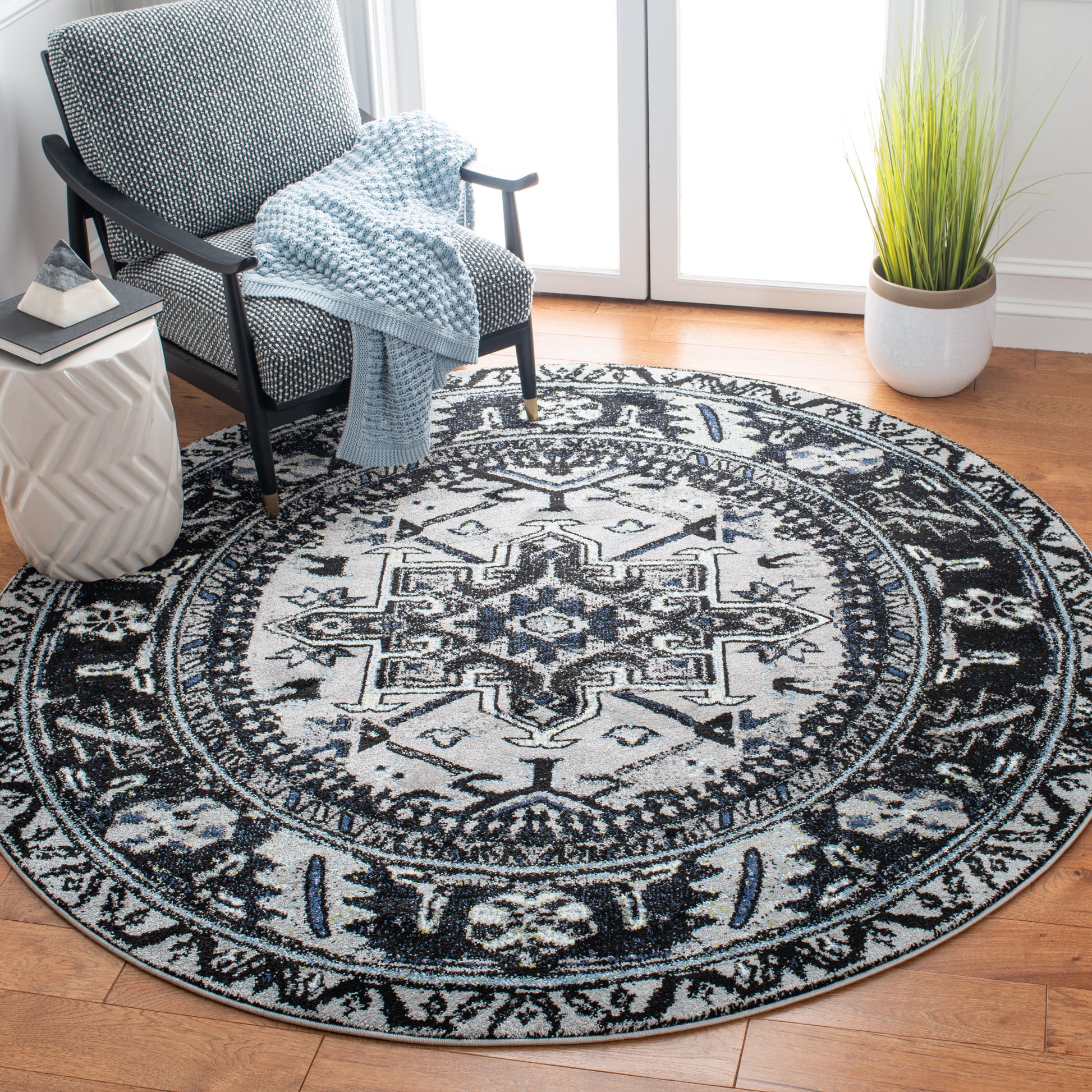 Safavieh Vintage Hamadan Vth211F Light Grey/Dark Grey Area Rug