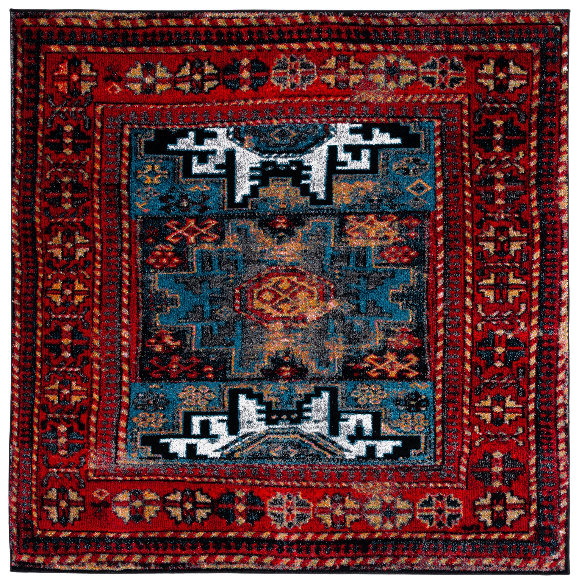 Safavieh Vintage Hamadan Vth213Q Red/Light Blue Area Rug