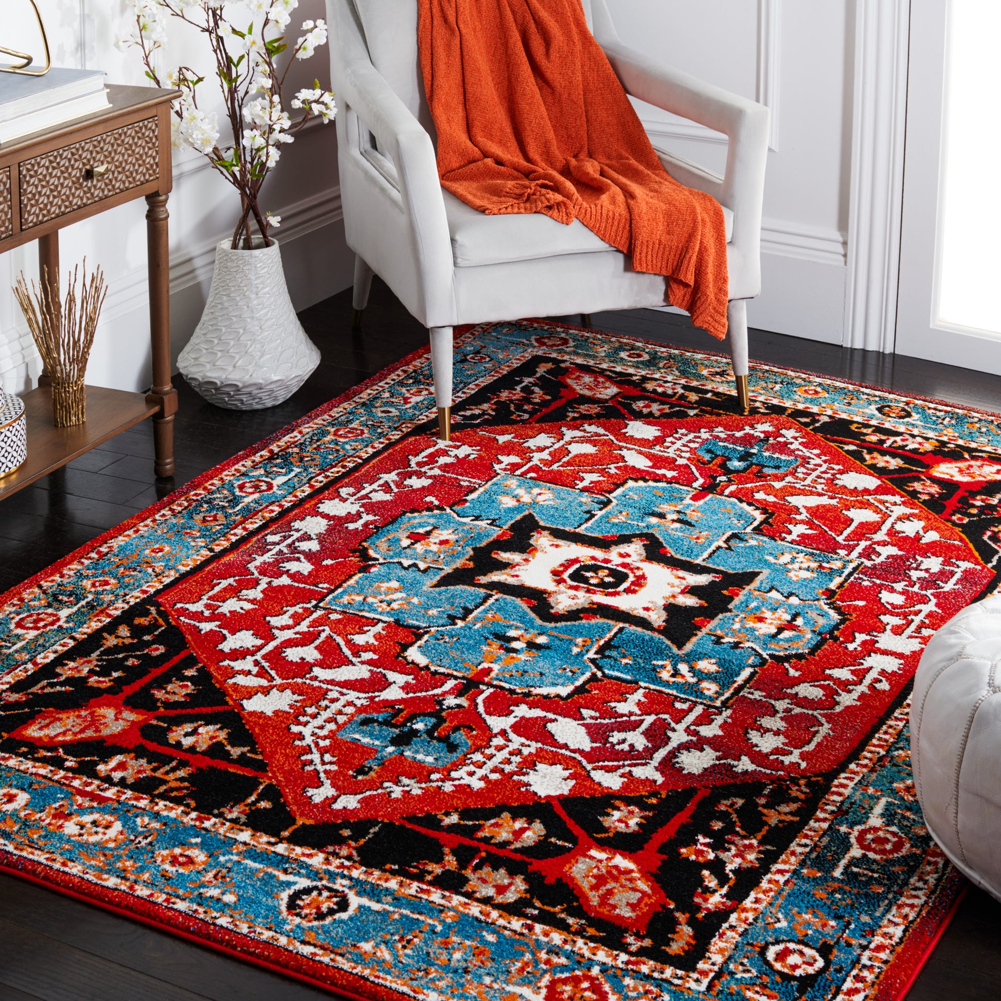 Safavieh Vintage Hamadan Vth259M Blue/Red Area Rug