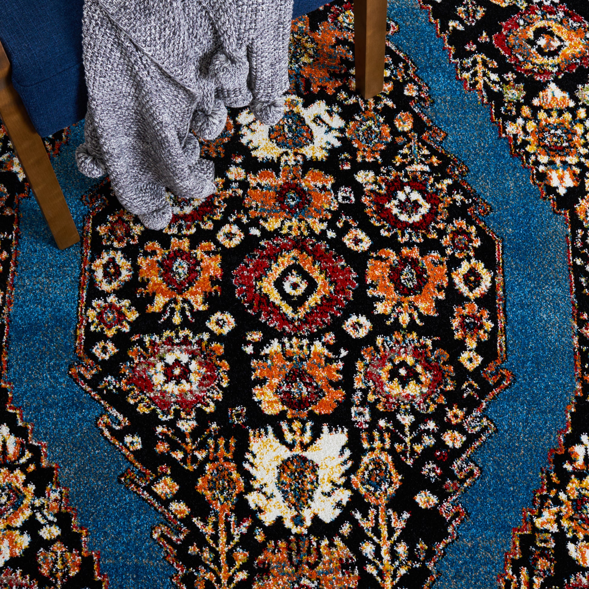 Safavieh Vintage Hamadan Vth265M Blue/Black Area Rug