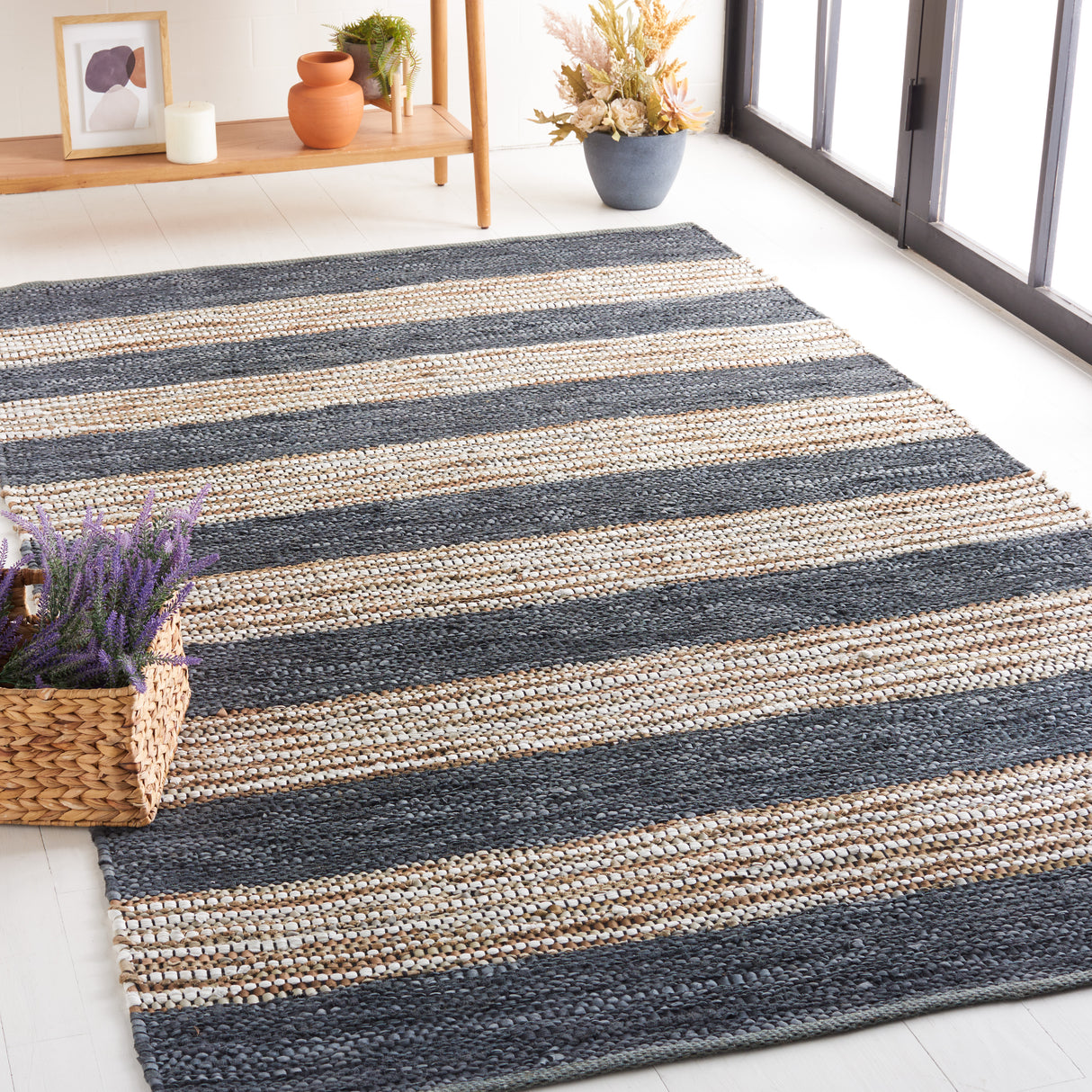 Safavieh Vintage Leather Vtl204G Dark Grey/Natural Rug.
