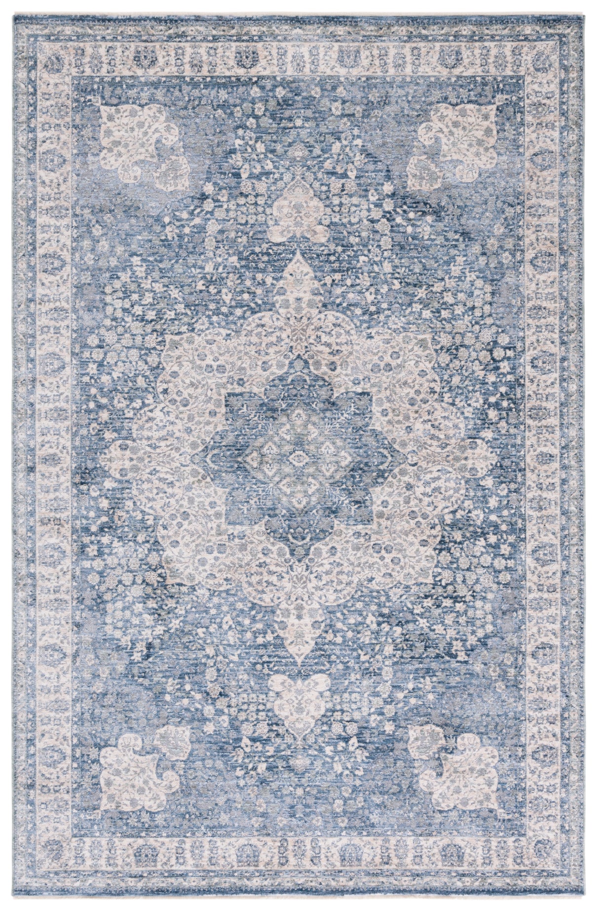 Safavieh Winston Wnt198M Blue/Creme Rugs.