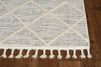 KAS Willow 1102 Honeycomb Ivory Grey Area Rug