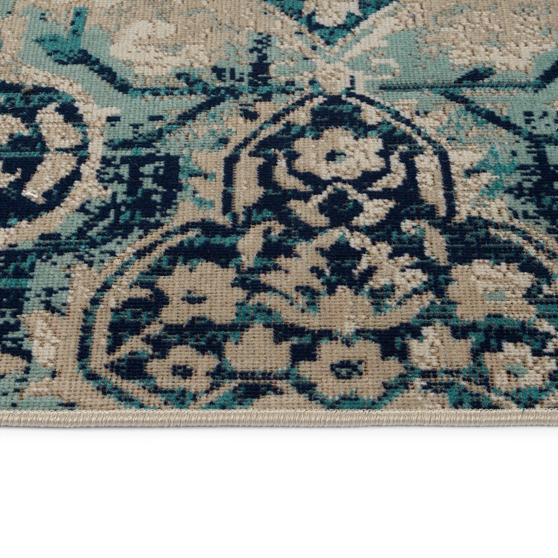 Kaleen Zuma Beach Zum09-17 Blue, Turquoise, Lt Blue, Navy Area Rug