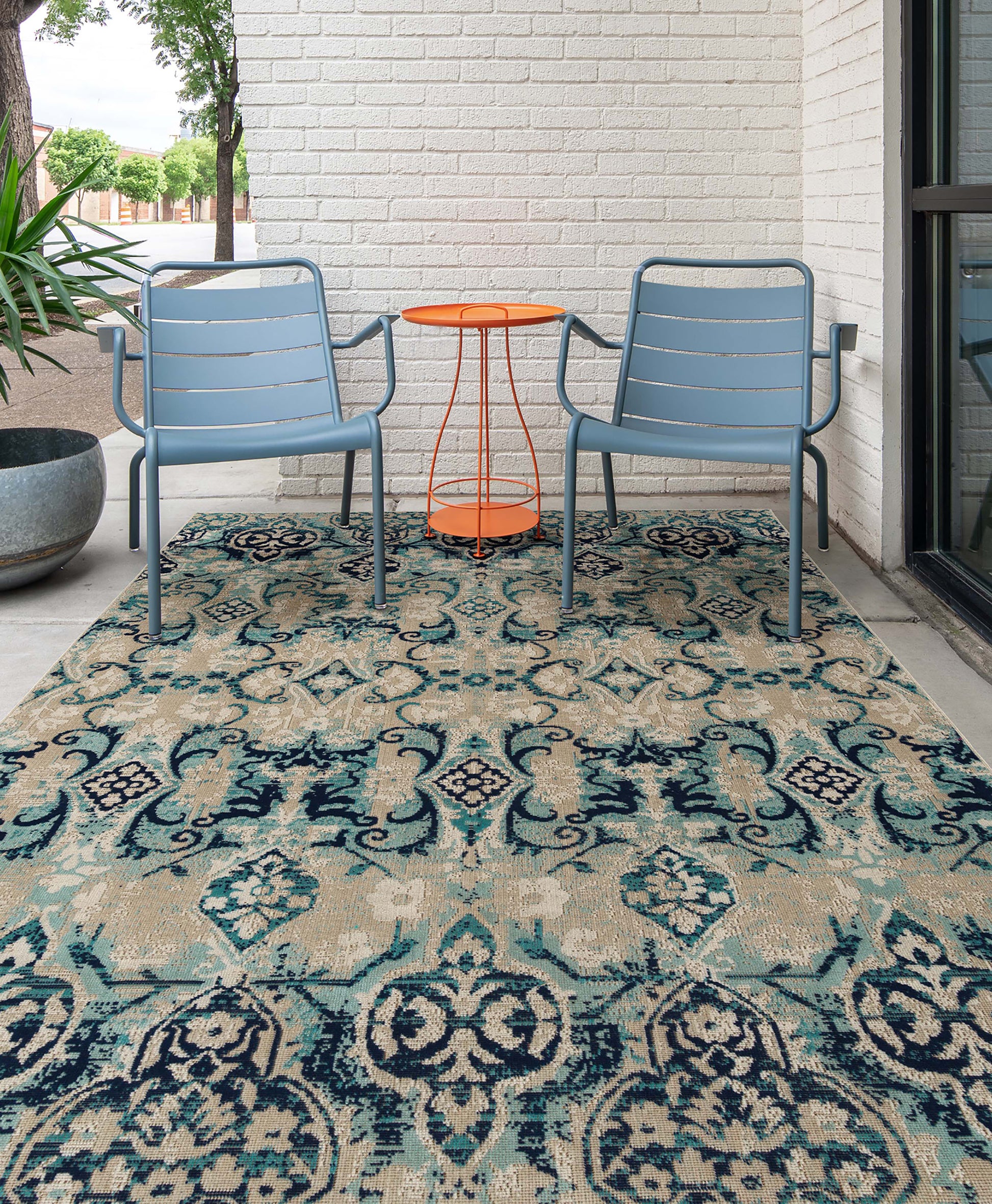 Kaleen Zuma Beach Zum09-17 Blue, Turquoise, Lt Blue, Navy Area Rug