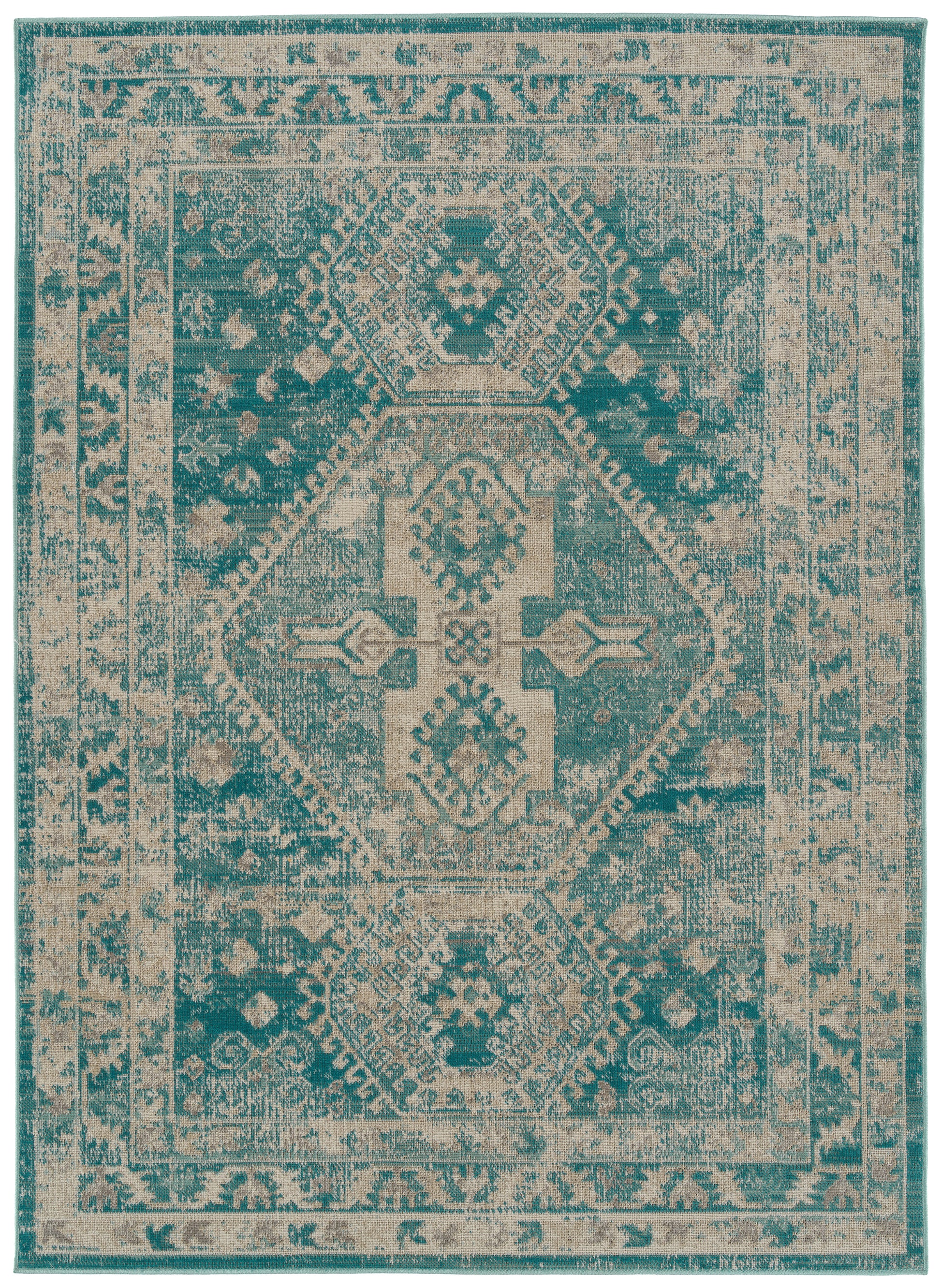 Kaleen Zuma Beach Zum12-78 Turquoise, Sand, Beige Area Rug