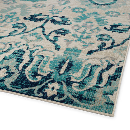 Kaleen Zuma Beach Zum13-17 Blue, Navy, Turquoise, Beige Area Rug