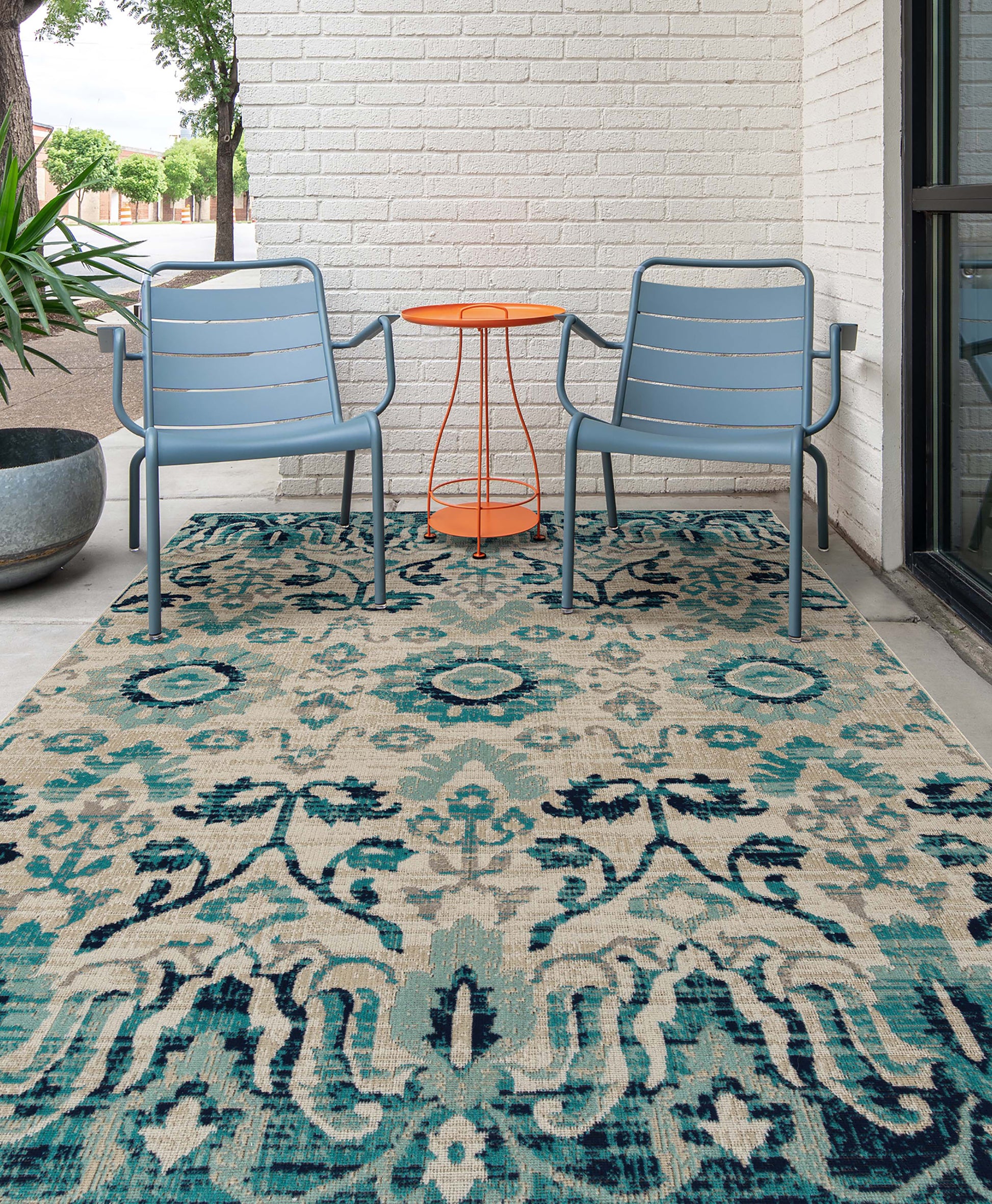 Kaleen Zuma Beach Zum13-17 Blue, Navy, Turquoise, Beige Area Rug