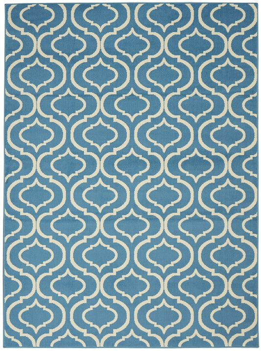 Nourison Jubilant Jub19 Blue Geometric Area Rug