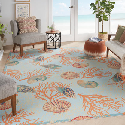 Nourison Sun N Shade Snd92 Light Blue Area Rug