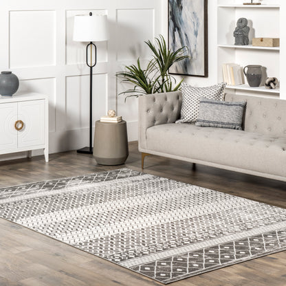 Nuloom Kimberly Moroccan Banded Nki2447A Gray Area Rug