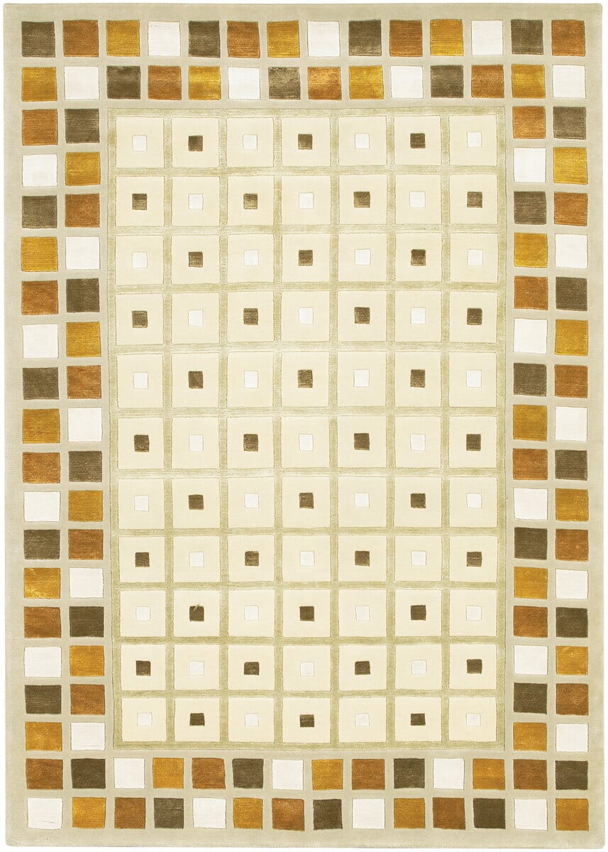 Chandra Aadi Aad1308 Ivory / Brown / Gold / Mocha Geometric Area Rug