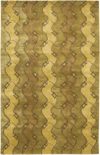 Chandra Aadi Aad1321 Green / Brown / Gold Geometric Area Rug