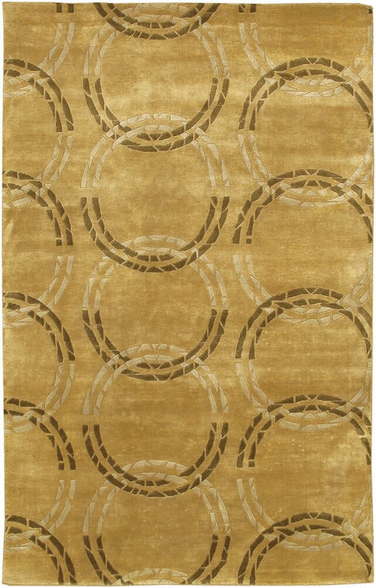 Chandra Aadi Aad1329 Gold / Green / Beige Geometric Area Rug