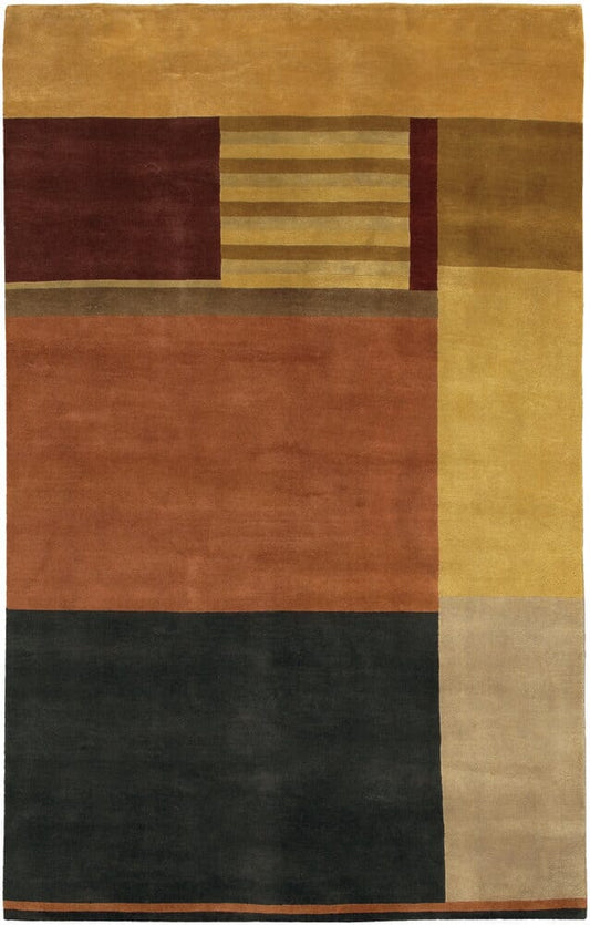 Chandra Aadi Aad1352 Dark Teal / Gold / Burgundy / Tan Geometric Area Rug