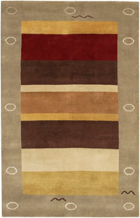 Chandra Aadi Aad1414 Gold / Dark Cherry / Brown / Ivory / Grey Geometric Area Rug