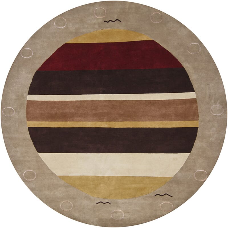 Chandra Aadi Aad1414 Gold / Dark Cherry / Brown / Ivory / Grey Geometric Area Rug