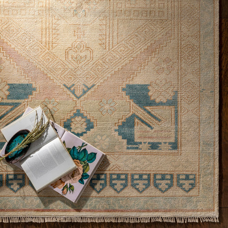 Surya Anadolu Aau-2307 Dark Blue, Blush, Pale Blue, Camel Rugs.