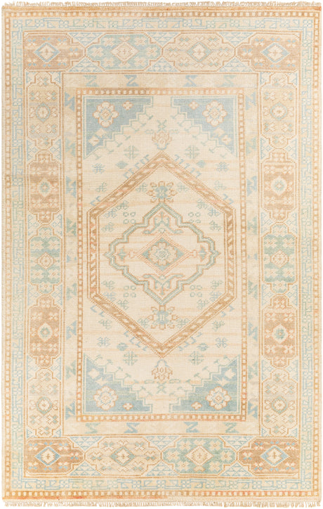 Surya Anadolu Aau-2309 Aqua, Peach, Tan, Beige Rugs.