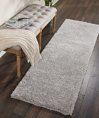 Nourison Malibu Shag Msg01 Silver Grey Shag Area Rug