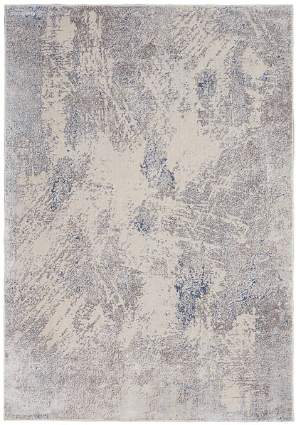 Nourison Silky Textures Sly06 Ivory / Grey Area Rug