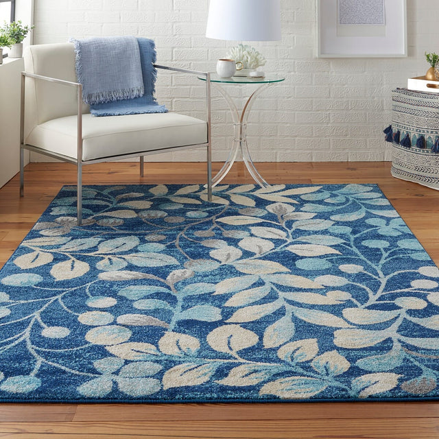 Nourison Tranquil Tra03 Navy Rugs.