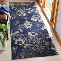 Safavieh Adirondack Adr114N Navy / Silver Floral / Country Area Rug