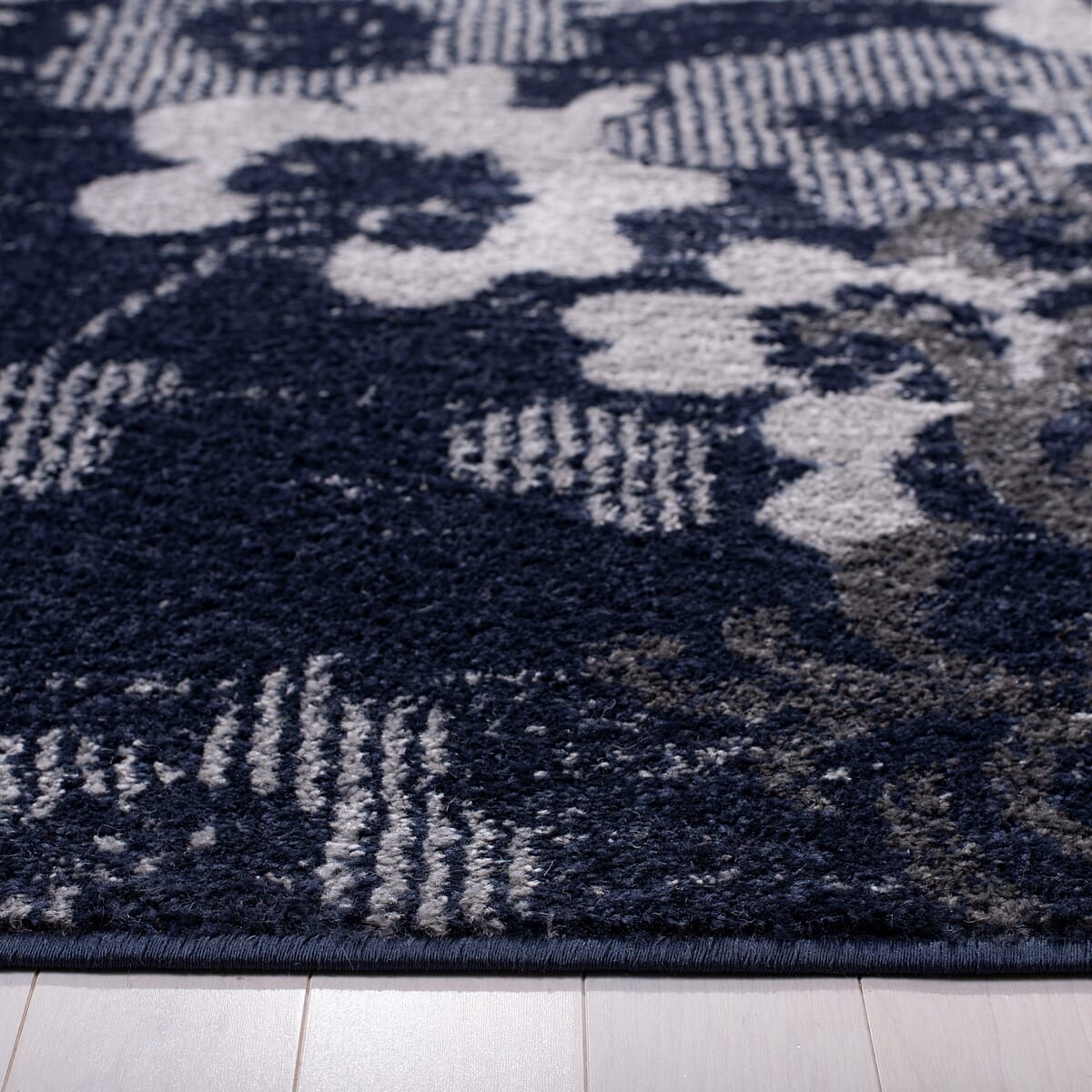 Safavieh Adirondack Adr114N Navy / Silver Floral / Country Area Rug