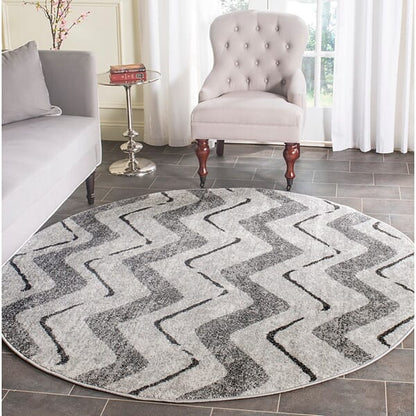 Safavieh Adirondack Adr121P Silver / Charcoal Chevron Area Rug