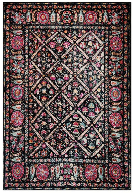 Safavieh Adirondack Adr203Z Black / Fuchsia Area Rug