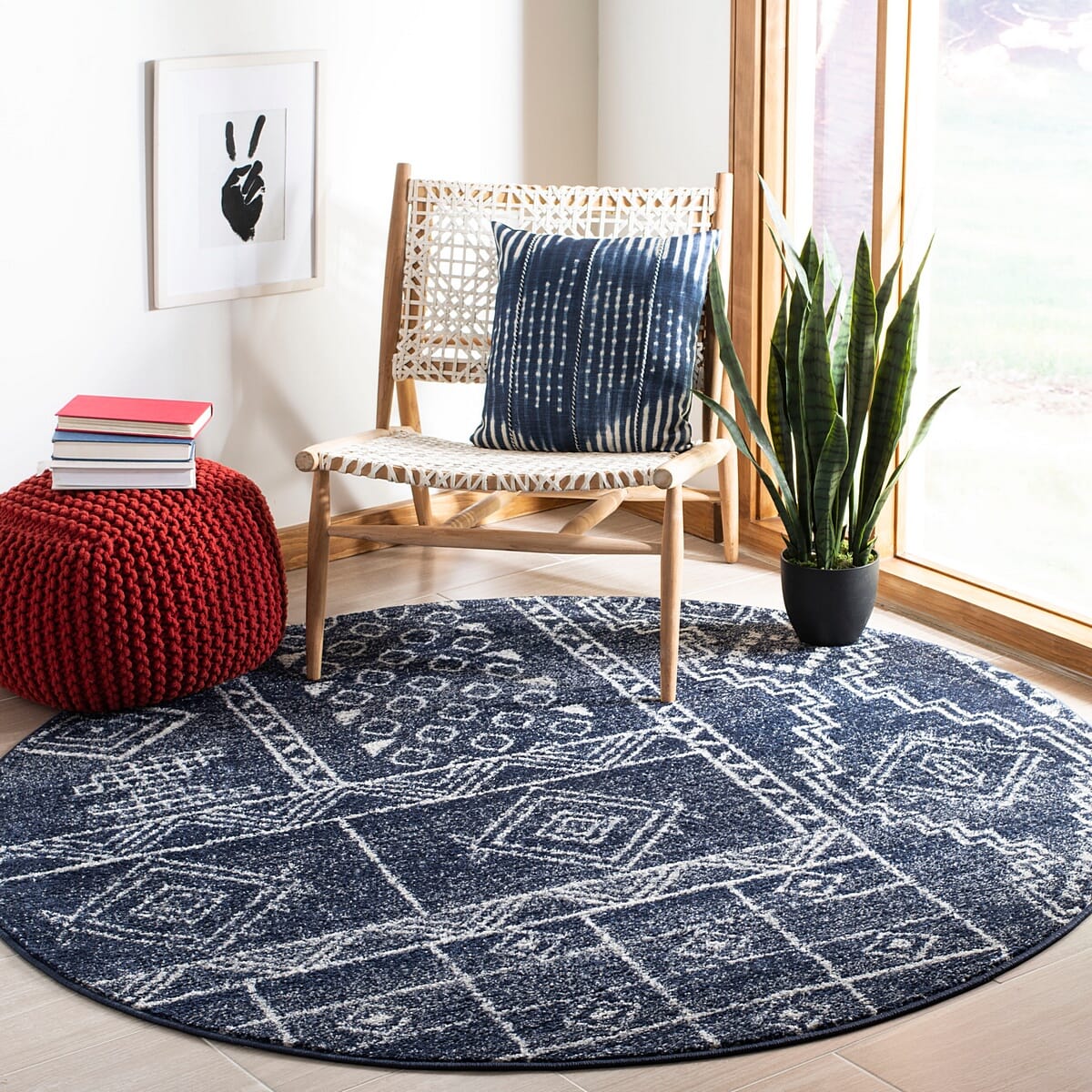 Safavieh Adirondack Adr206N Navy / Silver Moroccan Area Rug