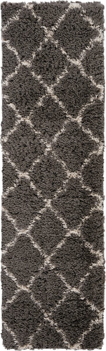 Nourison Luxe Shag Lxs02 Dark Grey Shag Area Rug