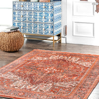 Nuloom Samina Printed Starburst Nsa2628A Rust Area Rug