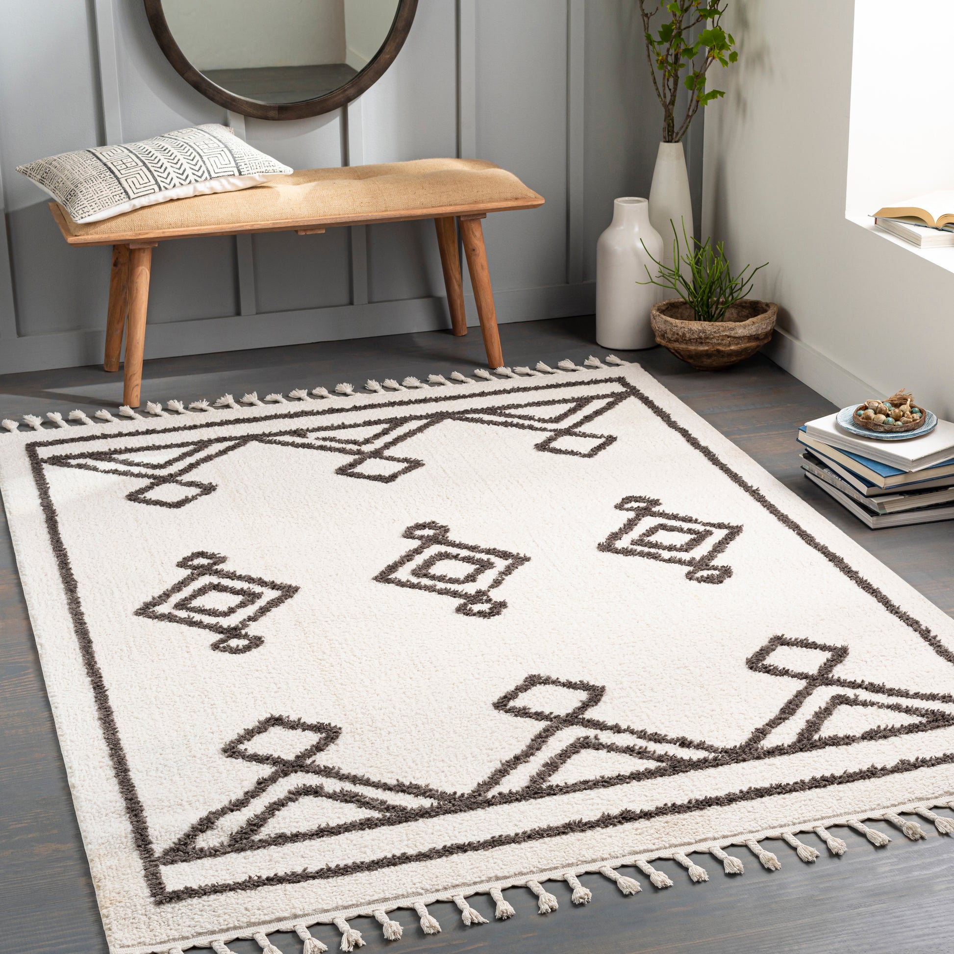 Surya Alhambra Ahb-2306 Cream, Charcoal Area Rug