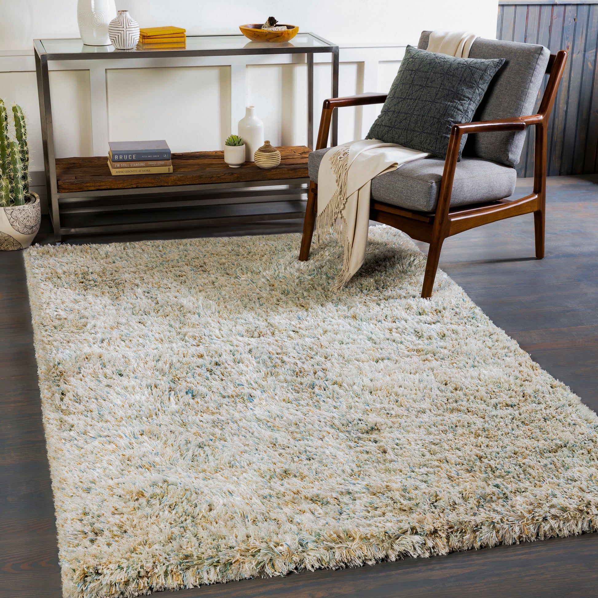 Surya Anaheim Ahm-2300 Sky Blue, Mint, White, Tan Area Rug