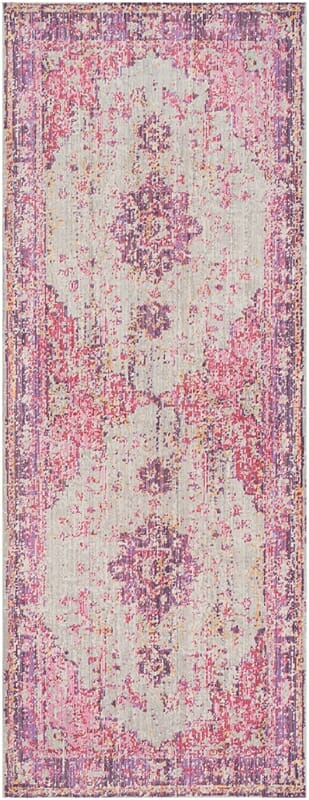 Surya Antioch Aic-2305 Bright Pink, Light Gray, Lavender Rugs.