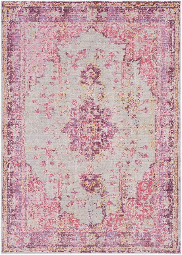 Surya Antioch Aic-2305 Bright Pink, Light Gray, Lavender Rugs.