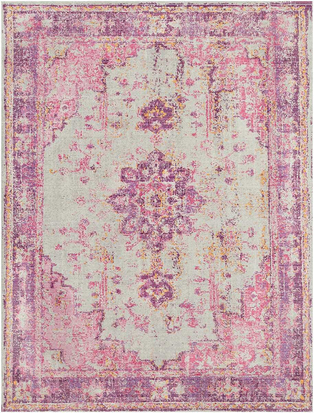 Surya Antioch Aic-2305 Bright Pink, Light Gray, Lavender Rugs.