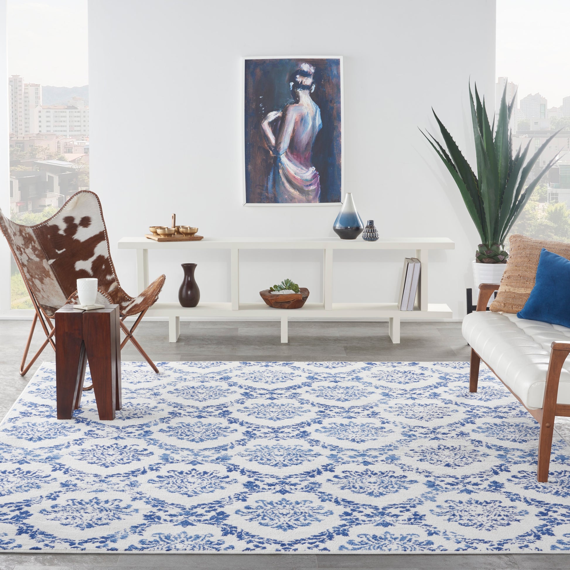 Nourison Whimsicle Whs01 Ivory Navy Area Rug