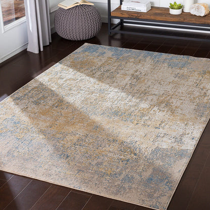 Surya Aisha Ais-2300 Sky Blue, Camel, Taupe, Mustard Organic / Abstract Area Rug