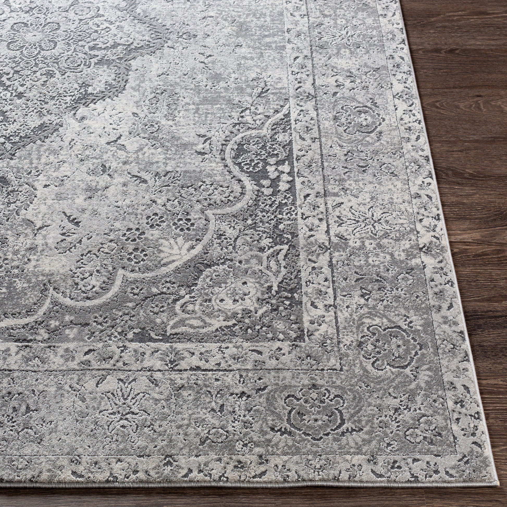 Surya Aisha Ais-2319 Medium Gray, Taupe, Charcoal, Ivory Area Rug