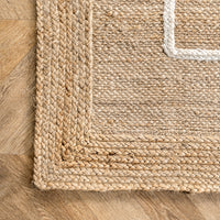 Nuloom Caile Raised Jute Nca3508A Ivory Area Rug