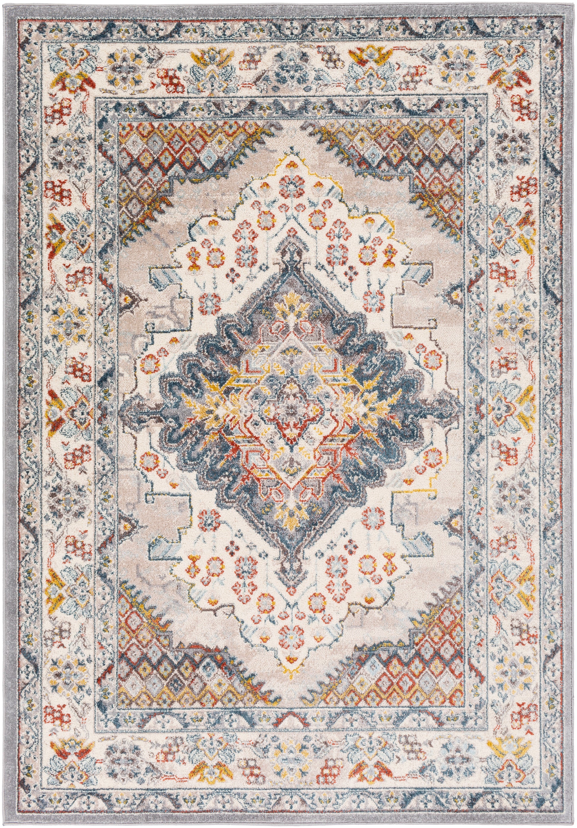 Surya Ankara Akr-2300 Medium Gray, Taupe, Pale Blue, Teal Area Rug