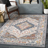 Surya Ankara Akr-2300 Medium Gray, Taupe, Pale Blue, Teal Rugs.