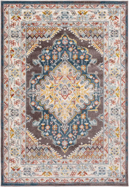 Surya Ankara Akr-2302 Teal, Pale Blue, Cream, Medium Gray Area Rug