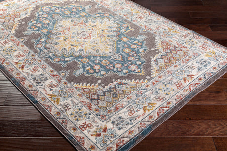 Surya Ankara Akr-2302 Teal, Pale Blue, Cream, Medium Gray Rugs.