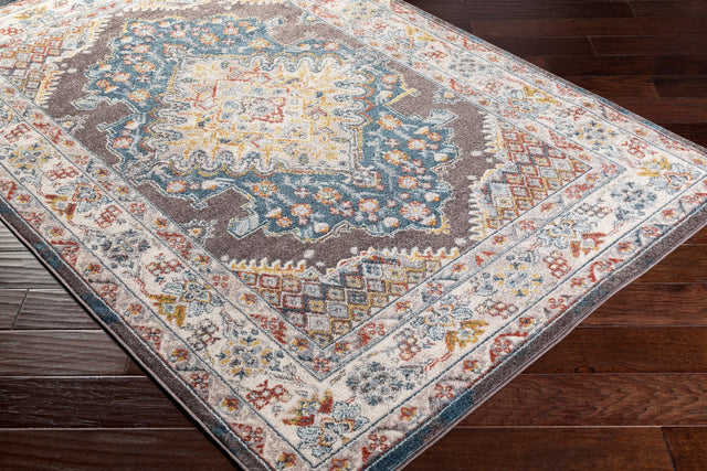 Surya Ankara Akr-2302 Teal, Pale Blue, Cream, Medium Gray Rugs.