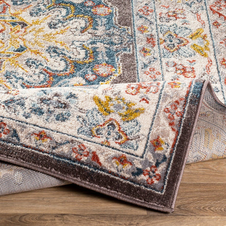Surya Ankara Akr-2302 Teal, Pale Blue, Cream, Medium Gray Rugs.