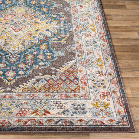 Surya Ankara Akr-2302 Teal, Pale Blue, Cream, Medium Gray Rugs.