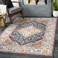 Surya Ankara Akr-2302 Teal, Pale Blue, Cream, Medium Gray Area Rug